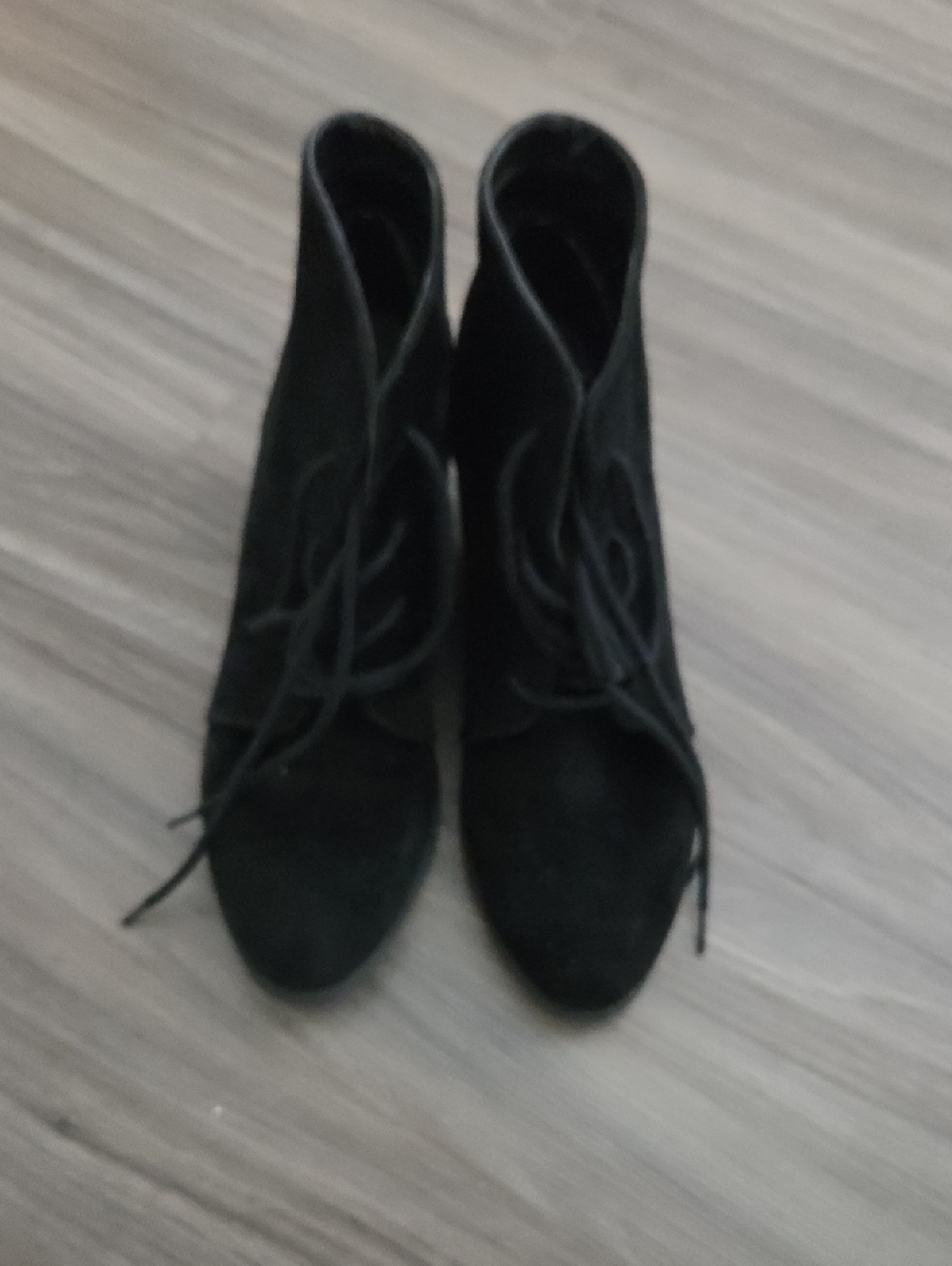 Madden Girl Black Suede Lace-Up Ankle Boots